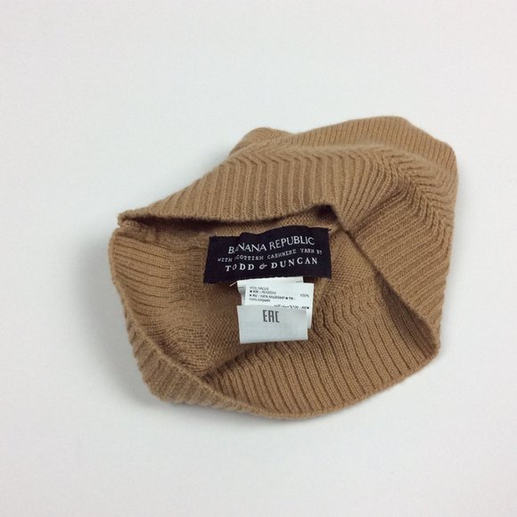 Banana Republic Todd & Duncan Cashmere Beanie Scottish Skull Cap Unisex Tan main image 4